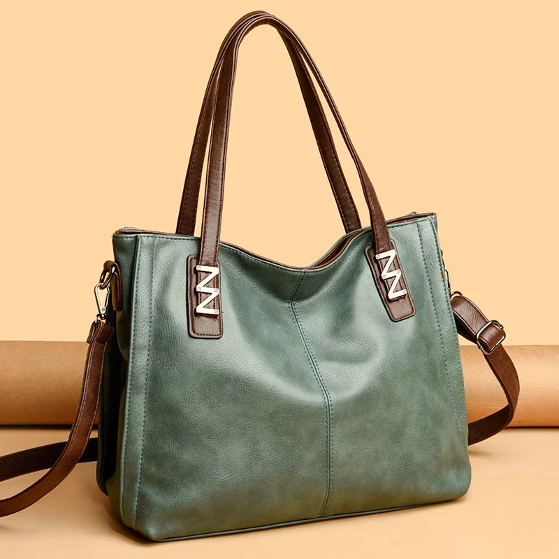 

Women's Luxury Large Capacity Handbags Brand Designer Casual Vintage Shoulder Bag 2024 New Ladies Elegant Solid Color Tote Bags