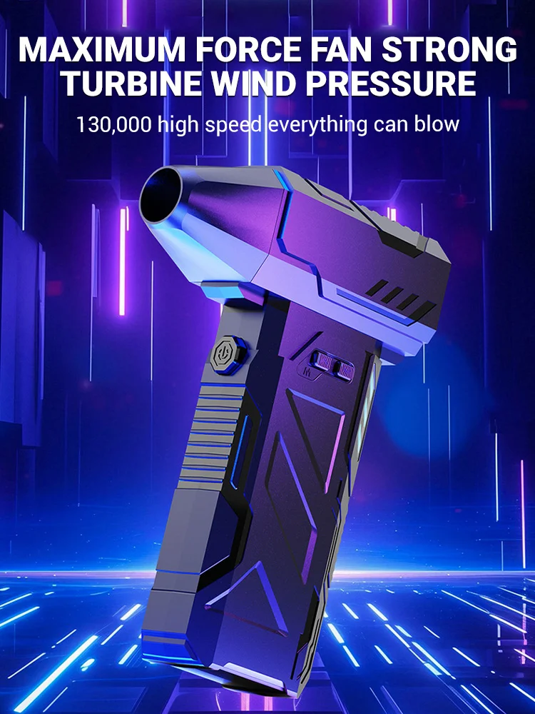 Mini Turbo Jet Fan Electric Air Duster Jet Blower with 3 Gear Adjustable 130000RPM Wind Speed 52m/s Car Computer Cleaning Tools