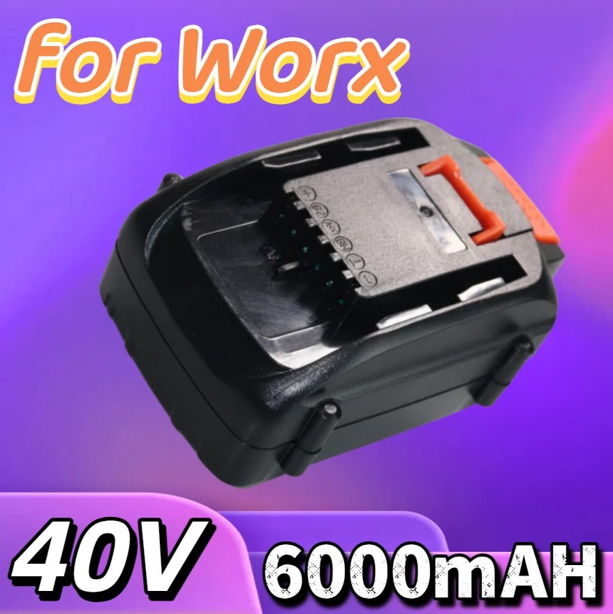 

Lithium Battery for Worx 40V 6.0 Ah WG180 WG280 WG380 WG580 40V Lawn Mower Garden Device