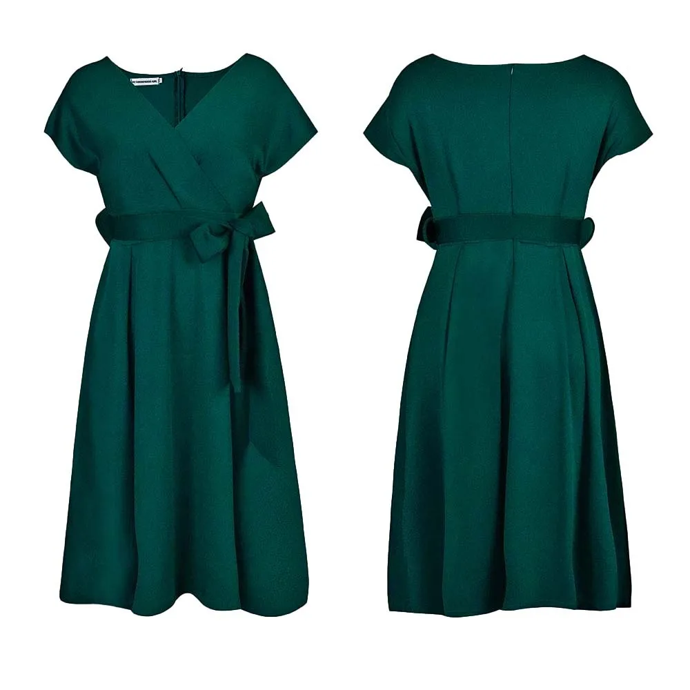 

Green V-Neck Big Hem Gown Dresses Dresses