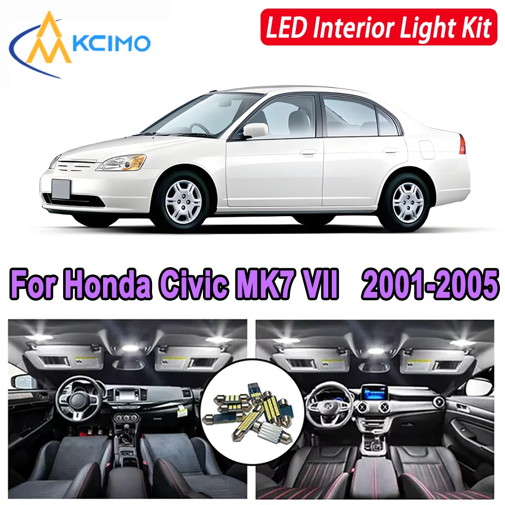 

For Honda Civic MK7 VII 7th Gen (2001-2005) Premium Bright LED Interior Dome Map Trunk Light Kit Car Led Lamps Canbus Car LED