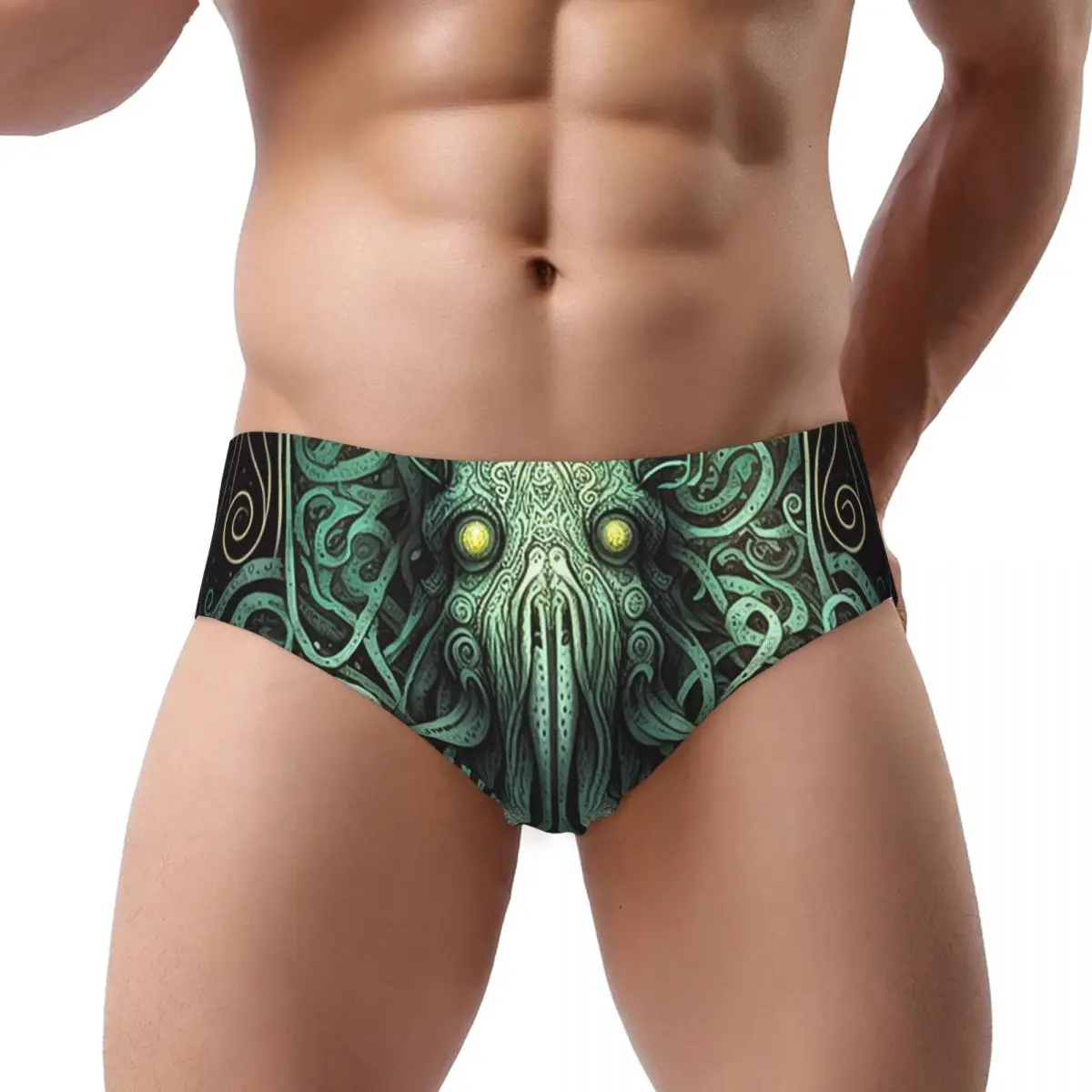 

Мужские треугольные брюки Cthulhu Cosmic Entity Face Squid, мужское нижнее белье, сексуальные трусы, дышащие удобные трусики