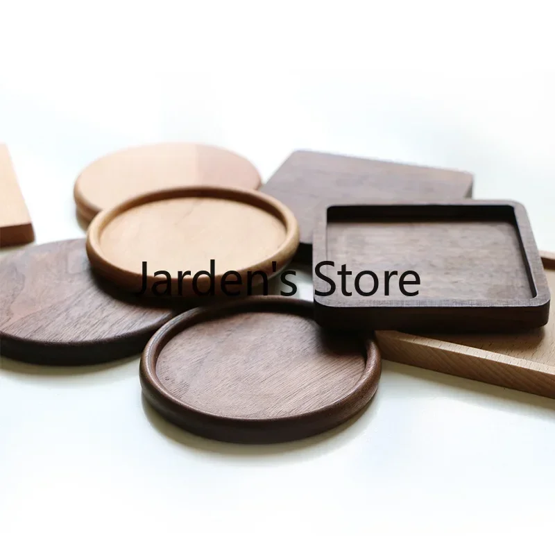 1PC Wood Coasters Walnut Beech Circular Drink Mat Tableware Tea Coffee Cup Pad Placemats Insulation Heat Resistant Mug Holder