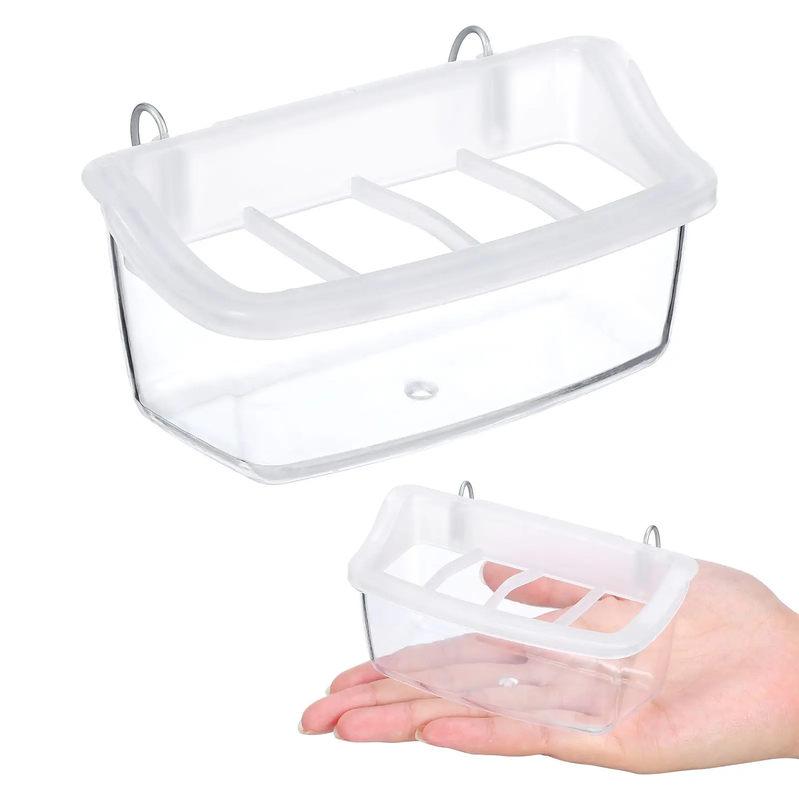 

2 Pcs Outdoor Parrot Feeder Bird Feeders for outside Detachable Garden Plastic Transparent Food Holder