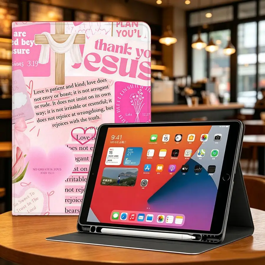Faith Collage Print With Pencil Holder Case for Xiaomi Redmi Pad SE K Pad 8.8 9.7 12.4 Inch Pad 6s Pro 7 Ultra Pad 5 6 7 8 Pro