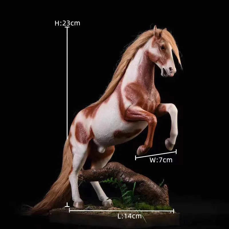 JXK 1/12 Scale Simulated Resin Dutch Warmblood Model with PU Leather Harness Model for 6inch Action Figures Toy Dolls Props