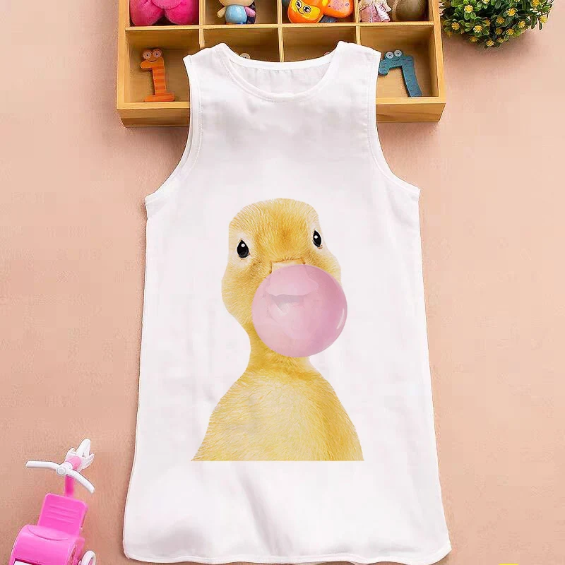 

Bubble Blower Animal Dress Girls New Clothes Cartoon Pajamas Children's Clothing Short-sleeved Pajamas Dress Kids Family Wear