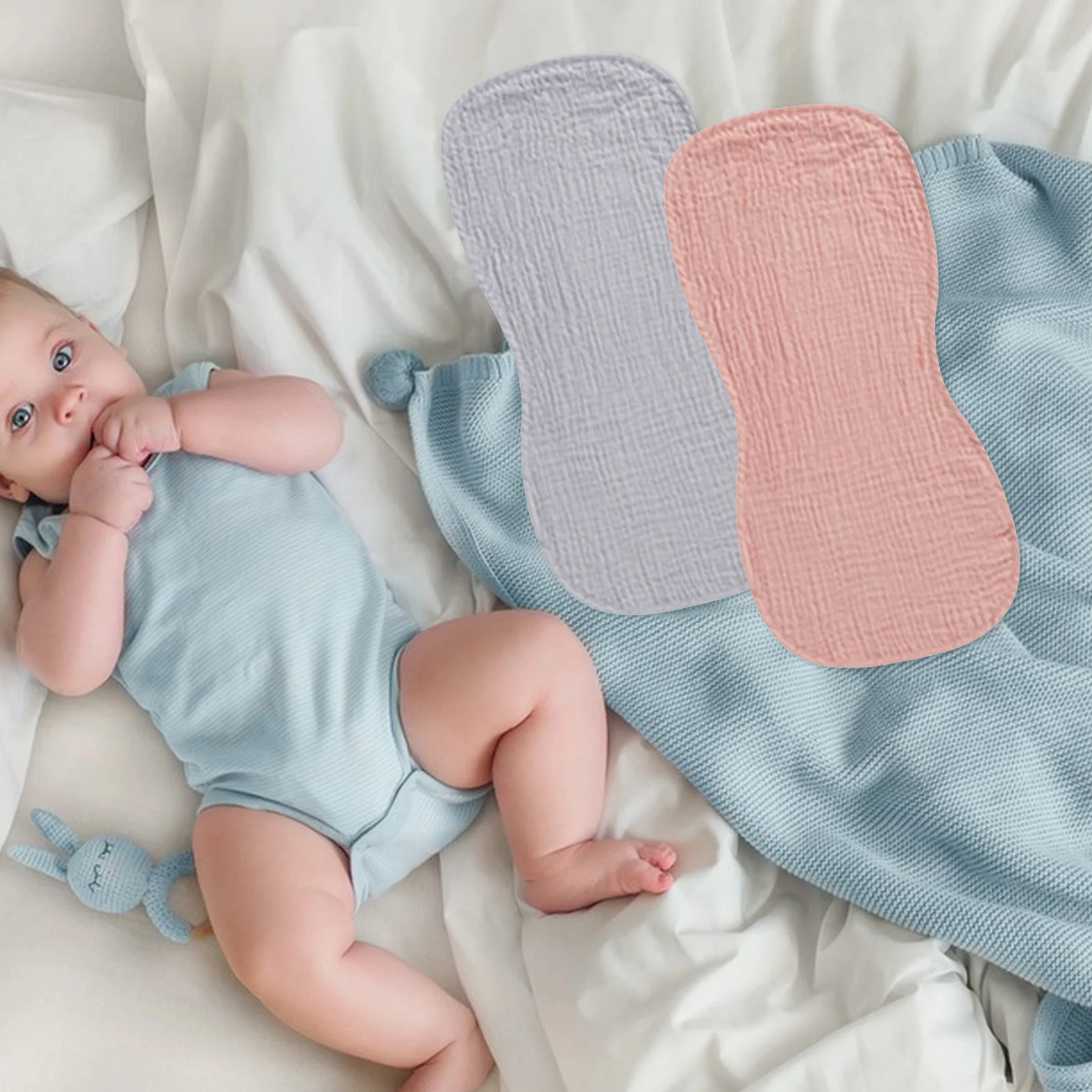 

4Pcs Baby Burp Cloths Super Absorbent Cotton Newborn Washcloths Gentle Skin Friendly Easy Fold Store Indoor Outdoor Use