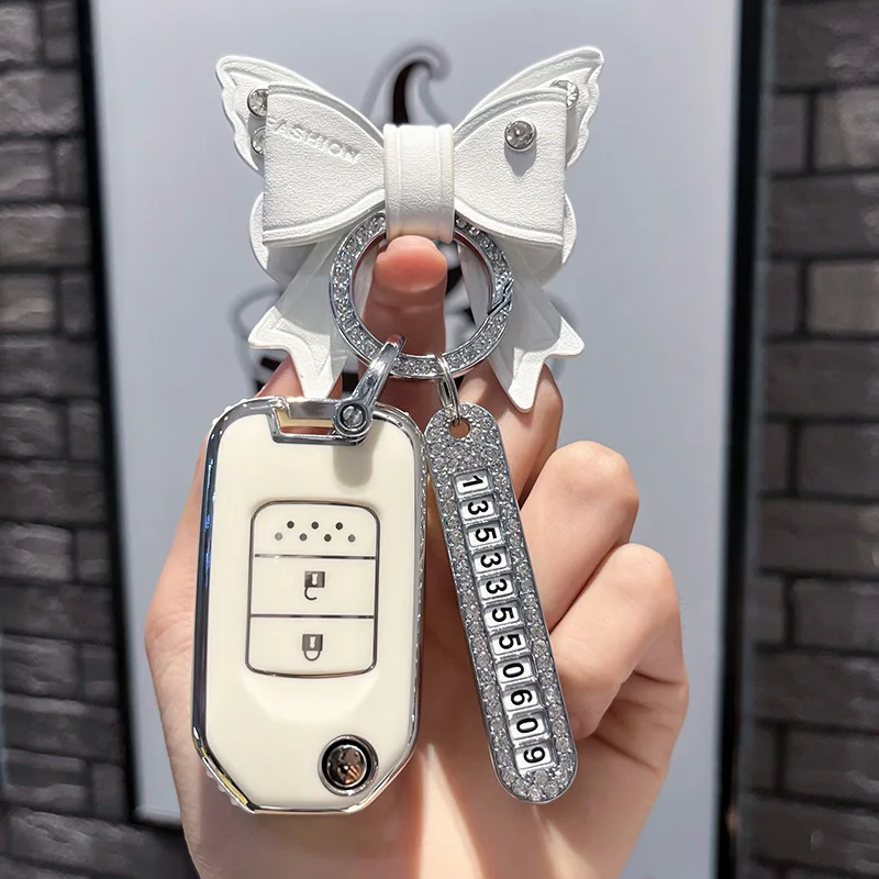 Car Remote Key Case Cover for Honda Civic 4d 9th Gen 10 Accord XRV Life Jazz Crv Fit Keychain Shell Keyless Interior Accessories