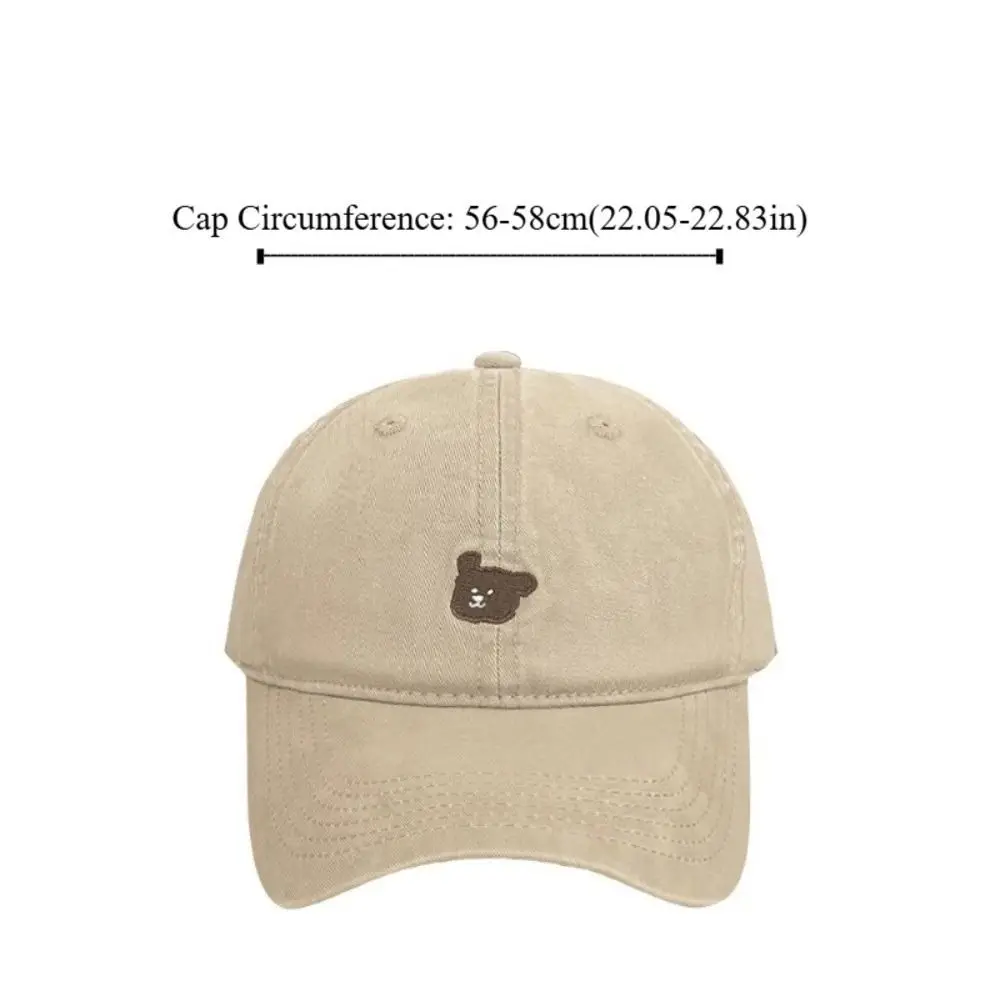 Fashion Korean Puppy Embroidery Cap Solid Color Versatile Men Women Baseball Cap Cotton Sweet Snapback Hat Outdoor