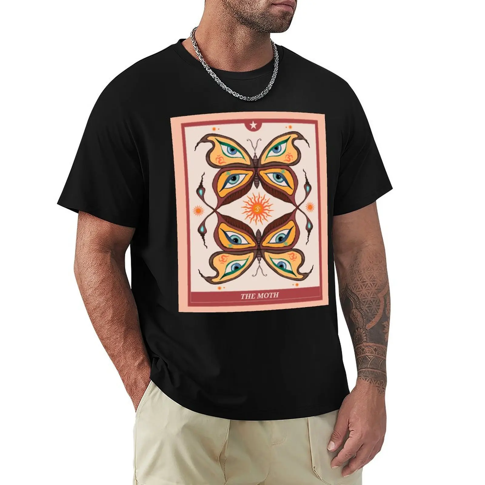 The Moth Tarot Card T-Shirt Plus Size Summer Short Sleeve T-Shirt