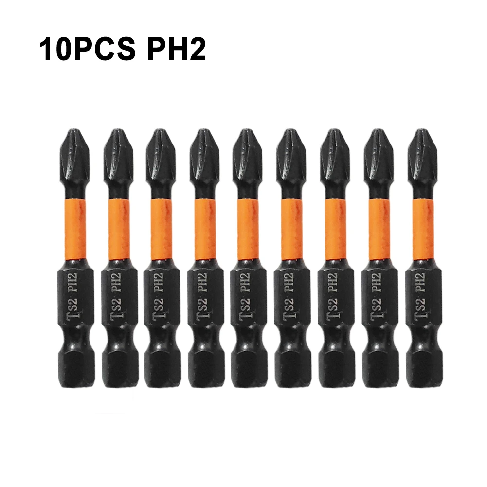 A Complete Solution Ten Piece Robust Driver Bit Kit With Magnet Functionality For Regular Use Sized At Fifty Millimeters