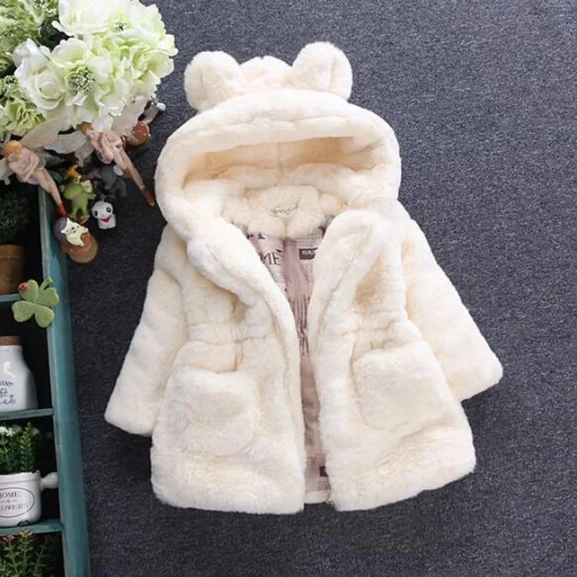 Coats Jackets Woolen Winter Coat For Girls Thick Child Outerwear Windbreaker Hooded Kids Clothes Manteau Fille Hiver