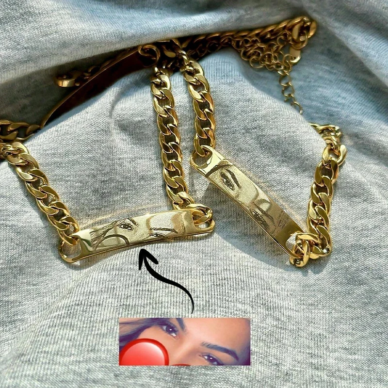 

Custom Realistic Eye Personalized Bracelet Design Personalizado Couple Bracelet Stainless Steel Bracelets Personal Design Gifts