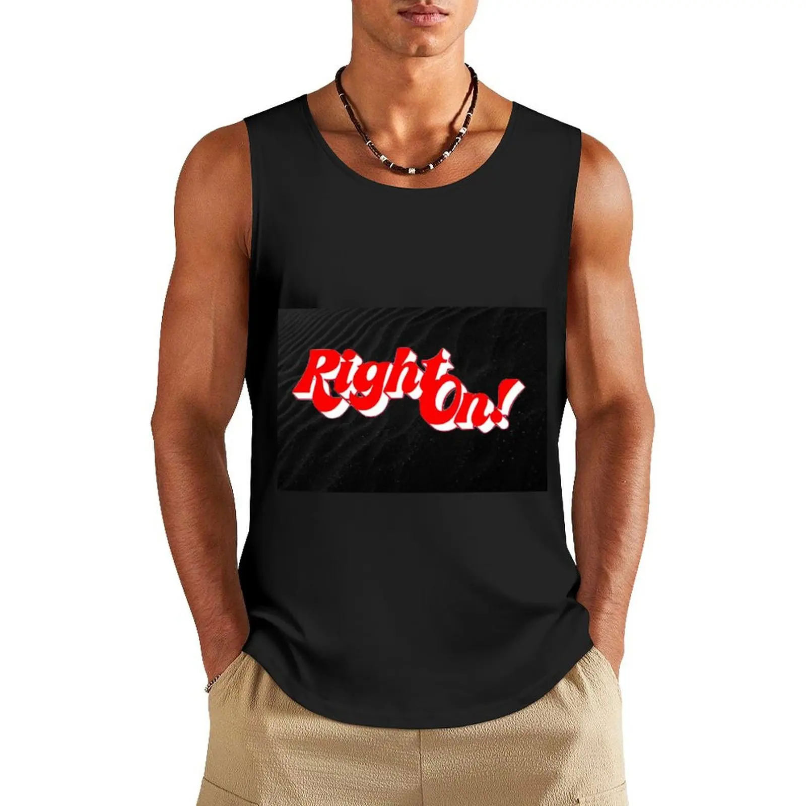 RIGHT ON! MAGAZINE LOGO Tank Top Working vest bodybuilding for men