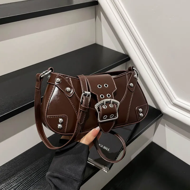 

Нишевая дизайнерская сумка через плечо 2025 года, винтажная сумка через плечо для женщин, сумка-тоут в стиле ретро «день-ночь», модная пригородная сумка, роскошная сумка на ремне ​