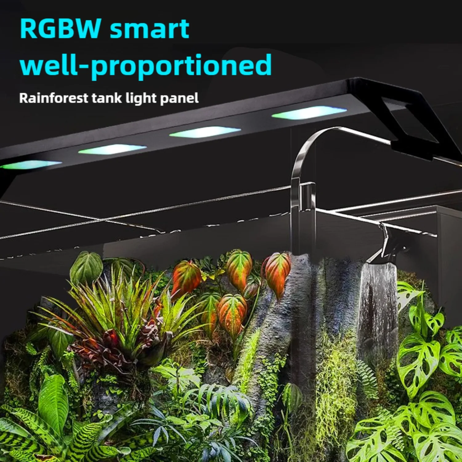 

24/7 Planted Aquarium LED Light 1 To 4ft RGBW LEDs Individually Adjusted Brightness with Timer APP Rainforest Plant Tank Light