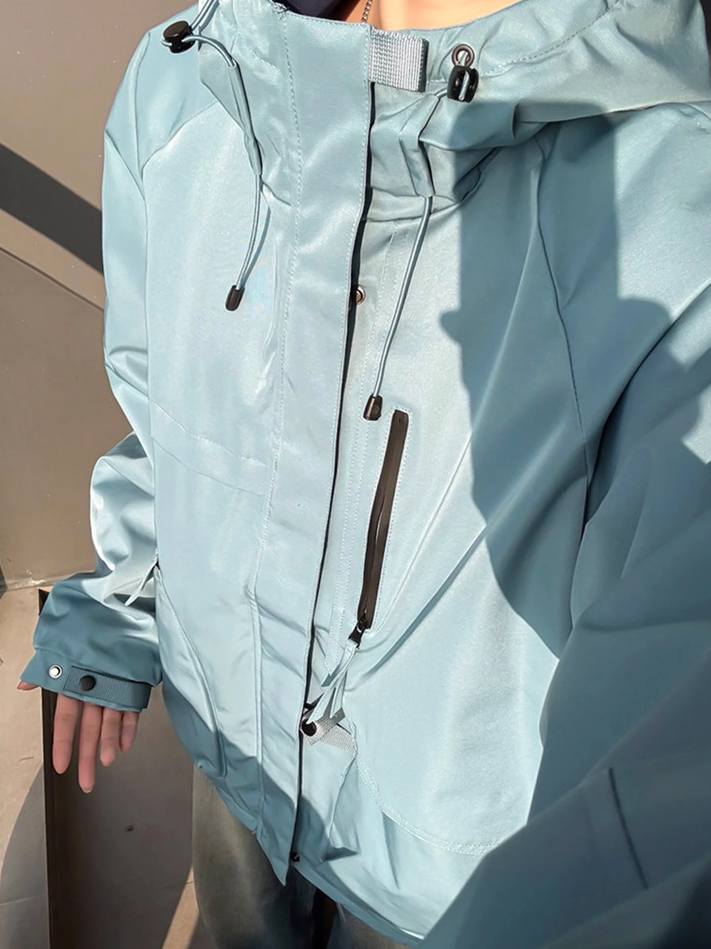 Thiened American Sle Boxy المفكك للقلنسوة الدافئة في الهواء الطلق عارضة الرجال الشتاء Jaet الشباب العصرية طويلة Sve سستة Cl... #5