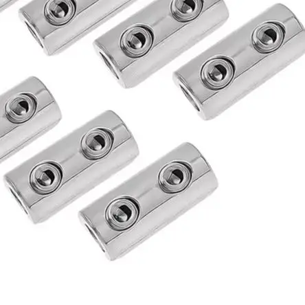 40pcs Copper Rope Clamps with Dual Holes for 1.5mm 2mm Wires Suitable for Clothesline Anchoring and Light-Duty Cable Fixing