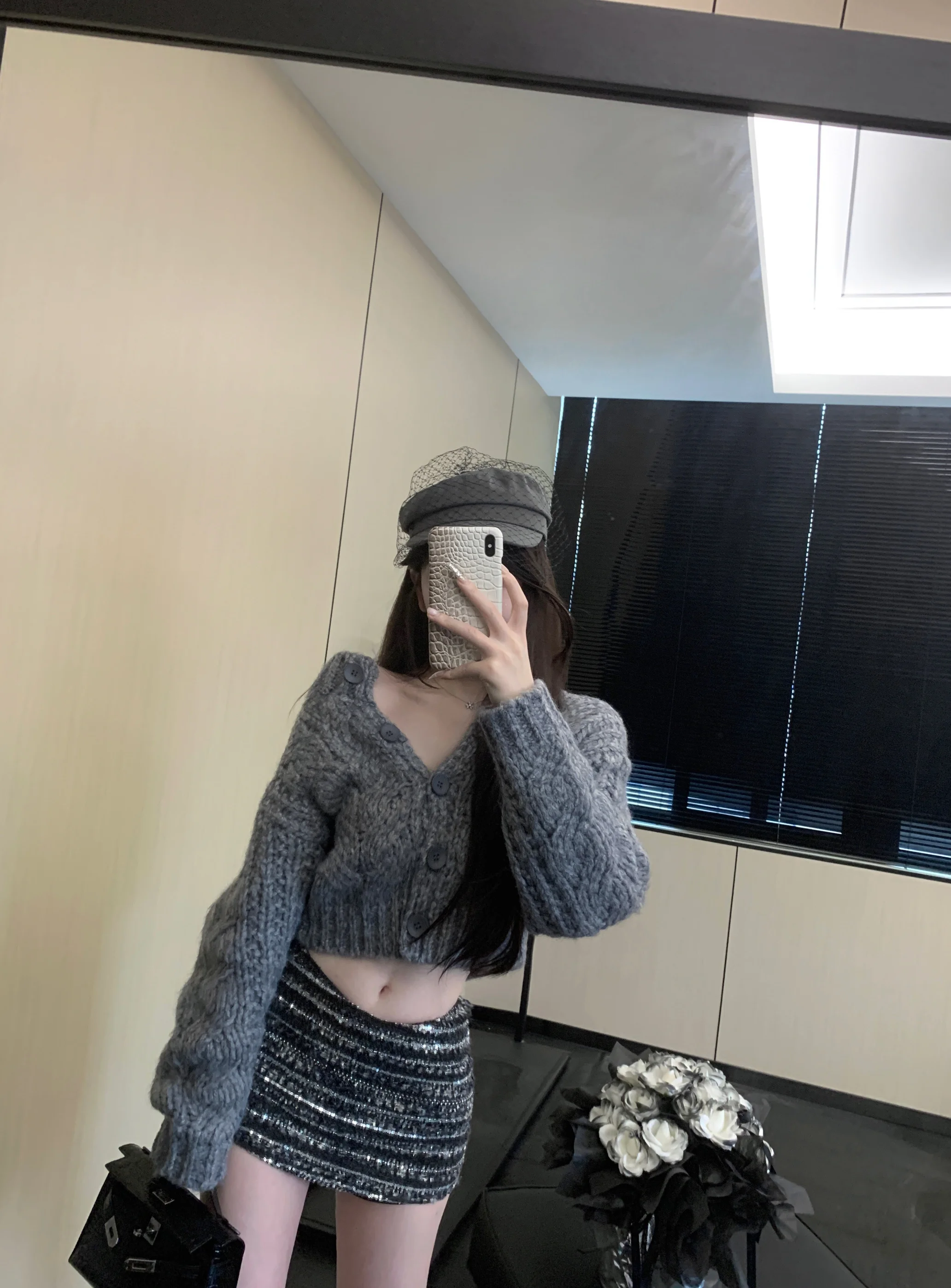 

Retro ey round Ne Long Sve Knitted Open Cardigan Women's Autumn Winter Loose Twist Sweater Overhead Lazy Sle Versati...