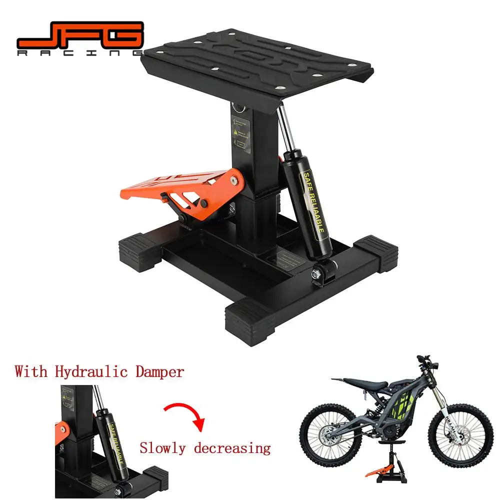 

Motorcycle Lift Stand Jack Stand 1000Lbs Capacity Hydraulic Lift Adjustable Height Hoist Table for Dirt Pit Bike Repair