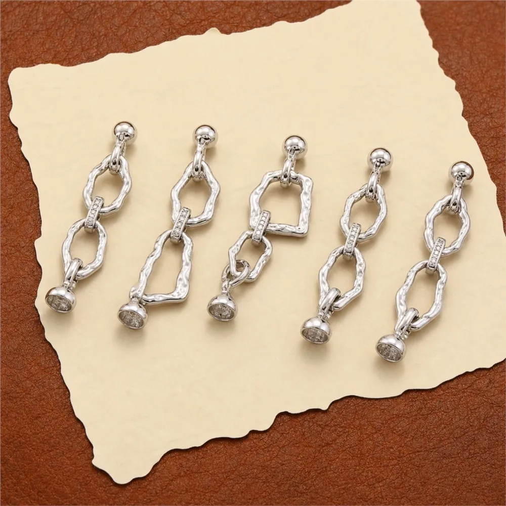 1Piece 18k Gold-plated Simple Oval Irregular Connection Buckle For DIY Bracelet Necklace Jewelry Making Material Accessories - view 4