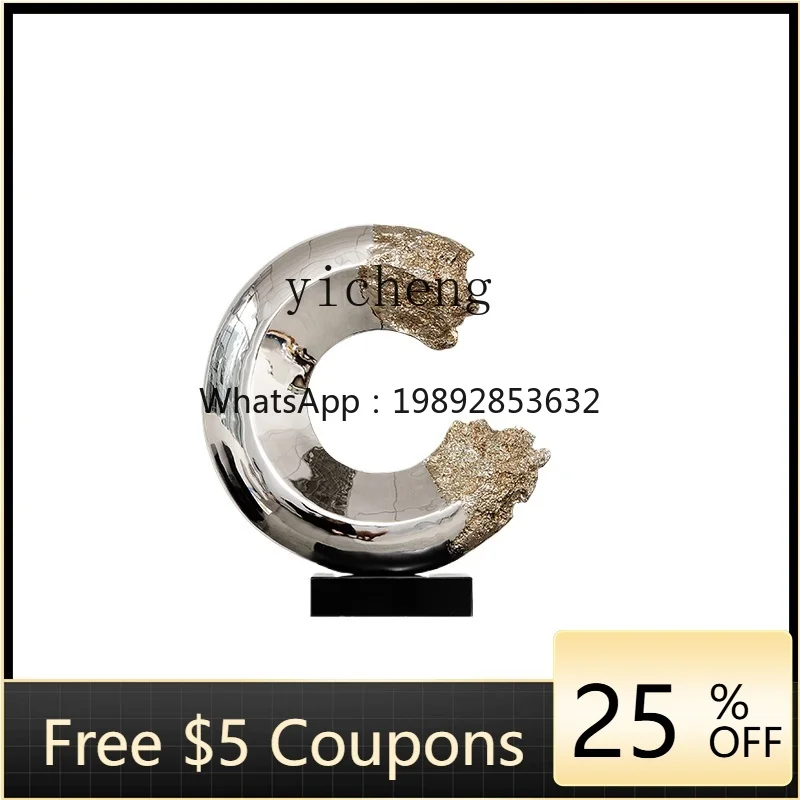 

XX Hotel Lobby Ornament Club Lobby Model Room Sculpture Electroplating Abstract Crafts Modern Ornament