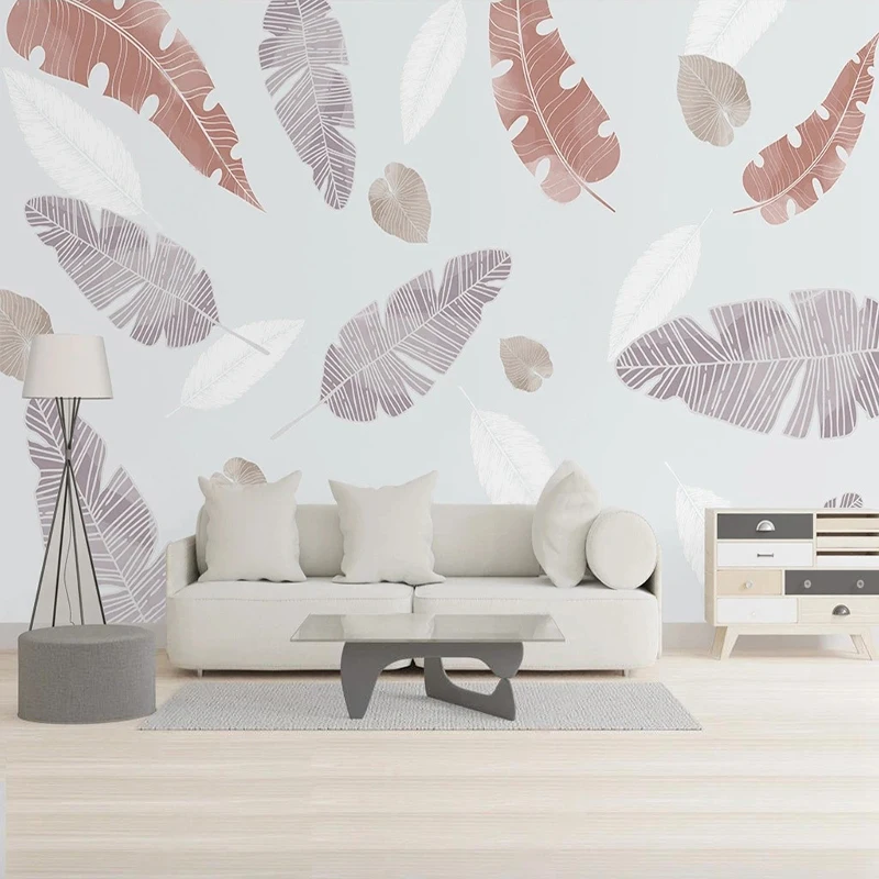 Custom Size Photo Wallpaper for Wall Art Bedroom Living Room Home Decoration 3D Tropical Leaves Photo Mural Paper Home Decor