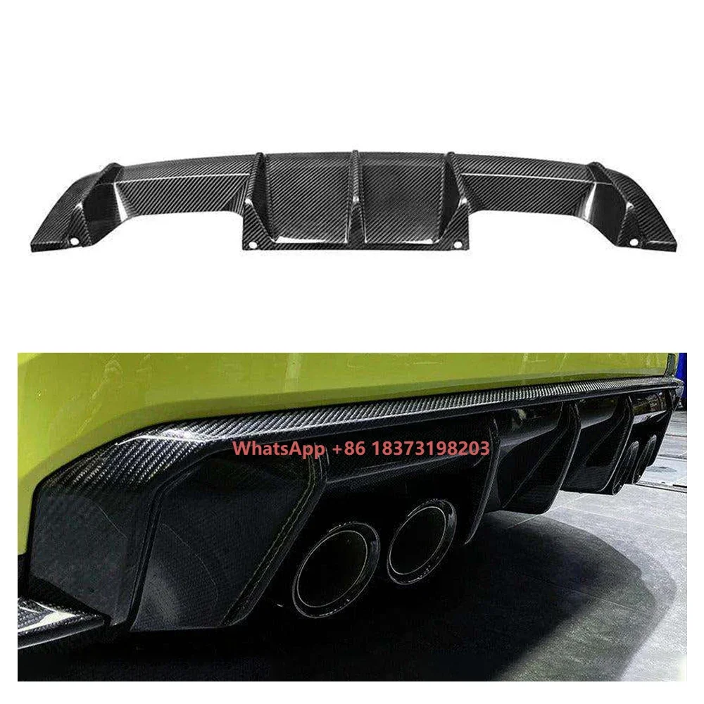 

Car Accessories Dry Carbon Fiber Original Rear Bumper Lip Diffuser for G80 G82 M3 M4 2021+ Rear Universal Spoiler