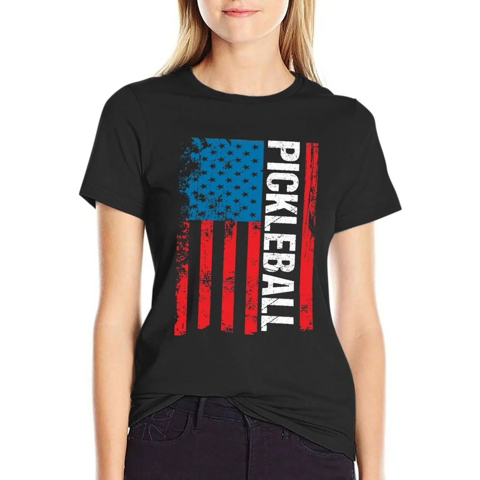 USA Flag Pickleball | Pickleball Gifts clothing Dad Grandpa Gifts for Men Gifts for Women T-Shirt korean fashion Women's t-shirt