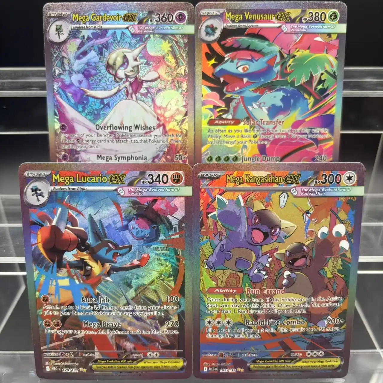 لتقوم بها بنفسك PTCG جمع بطاقات EN ميجا سيمفونيا ميجا شجاع Gardevoir Lucario بطاقة واحدة ذاتية الصنع لعبة كلاسيكية أنيمي بطاقة هدية لعبة