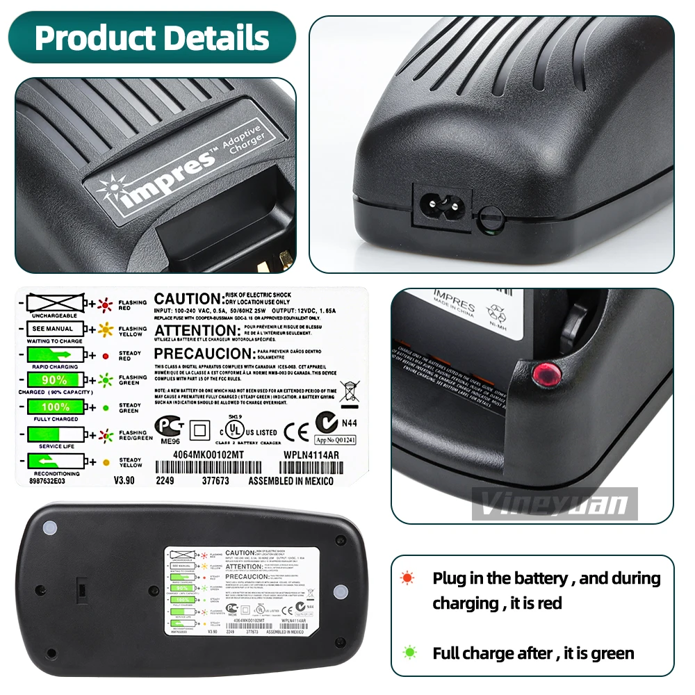 IMPRES Smart Charger Station For Motorola GP328 XTS1500 XTS2500 PR1500 Radios and HNN9008A PMNN4077C PMNN4409AR NNTN8129 Battery