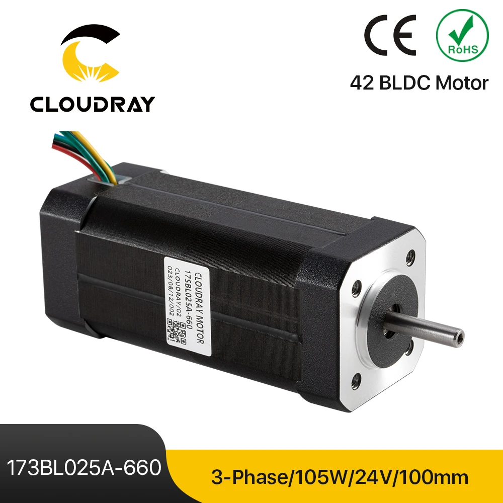 Cloudray Nema17 105W silnik BLDC 42-fazowy 3-fazowy 4000 obr/min 24VDC kwadratowy silnik bezszczotkowy z czujnikiem Halla do drukarki 3D