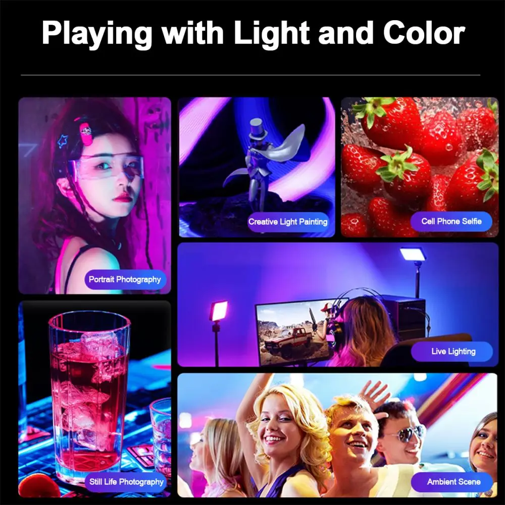 Led Light Photography M140 RGB Video Light Selfie Photo Studio Lighting 2000mAh High Endurance Battery for Camera Phone