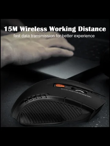 Ratón óptico inalámbrico para ordenador, accesorio con receptor USB para PC y portátil, 2,4G, 1600DPI, 6 botones