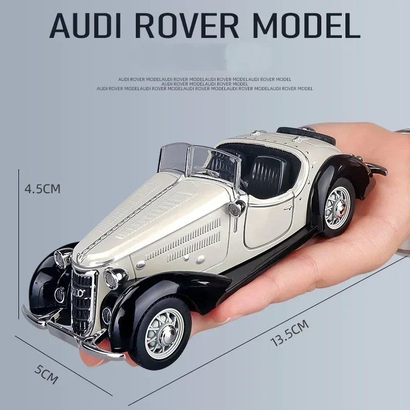 1:32 Audi Wanderer W25k Classic Wheel Vintage Car Scale Metal Model With Light Sound Diecast Vehicle Pull Back Toy A20Fashion Or