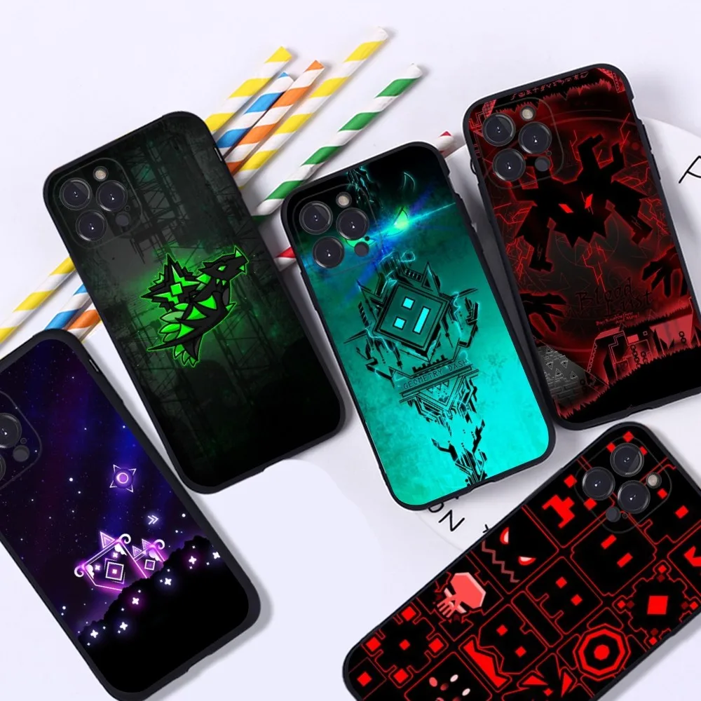 Game Geometry Dash Phone Case For iPhone 15 14 11 12 13 Mini Pro XS Max Cover 6 7 8 Plus X XR SE 2020 Funda Shell