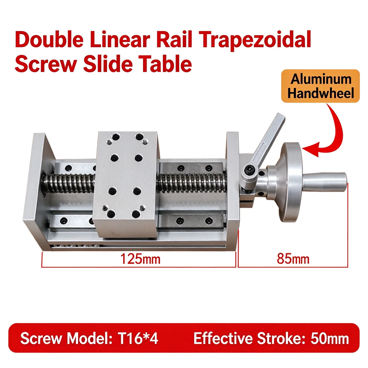 Linear Rail - Doppelspurige Trapezgewindespindel aus Aluminium mit einfachem,