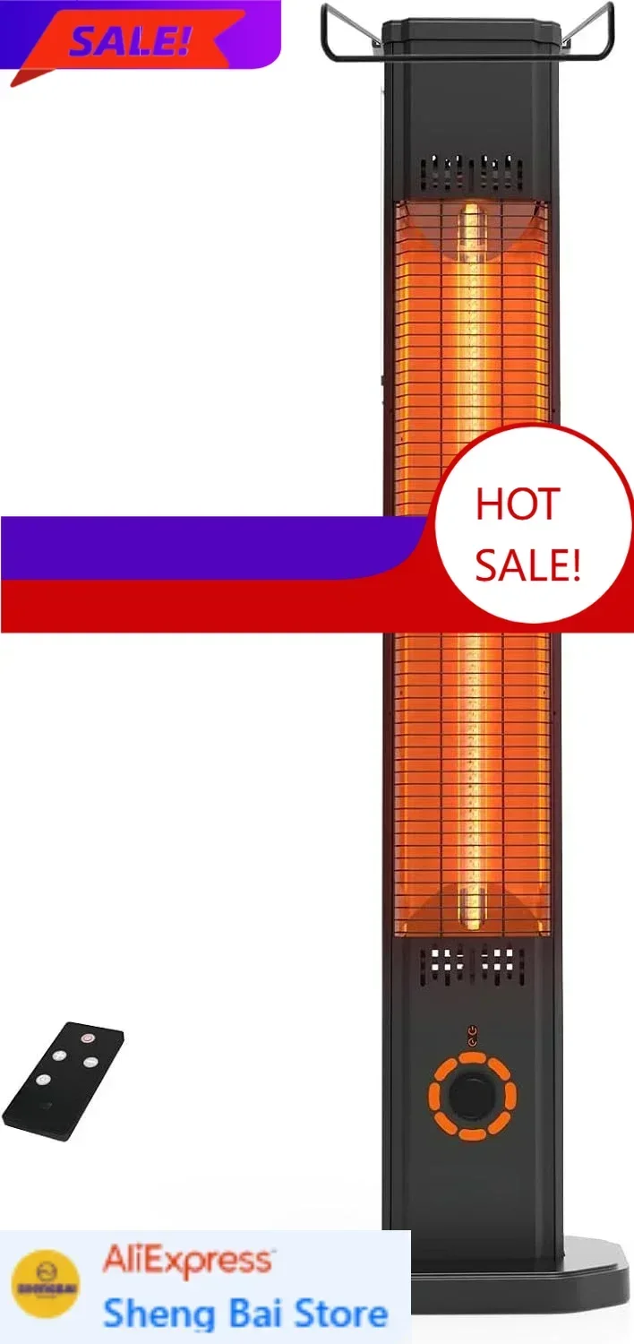 BestsellerBestsellerOutdoor Electric Patio Heater, Heater with Remote, 8 Heat Levels, 8H Timers, Tip-Over & Overheat Protection