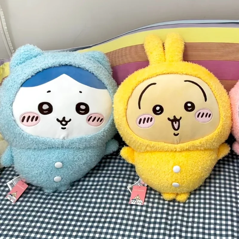 MINISO Chiikawa Series Large Pajamas Standing Doll Cartoon Hachiware Doll High-Looking Usagi Room Ornament Doll Children's Gift