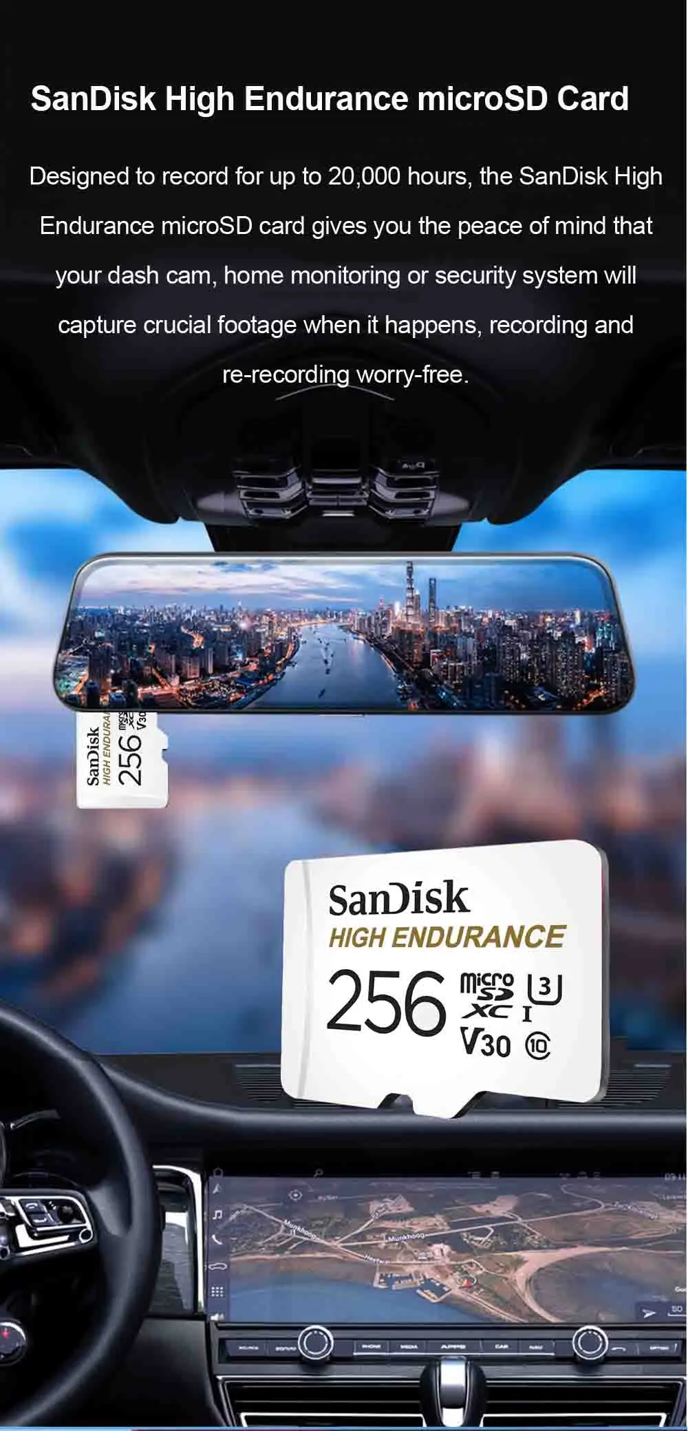 SanDisk High Endurance MicroSD 32GB 64GB 128GB 256GB Karte Überwachungskamera Speicherkarte High Endurance 4K Videokarte für DVR – Detail 7