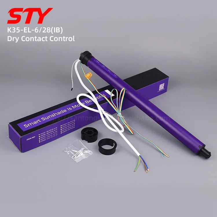 

NOVO K35-EL-6-28 IB Моторизованные рулонные шторы с сухим контактом для умного дома Роликовые жалюзи 34 мм Трубчатый двигатель