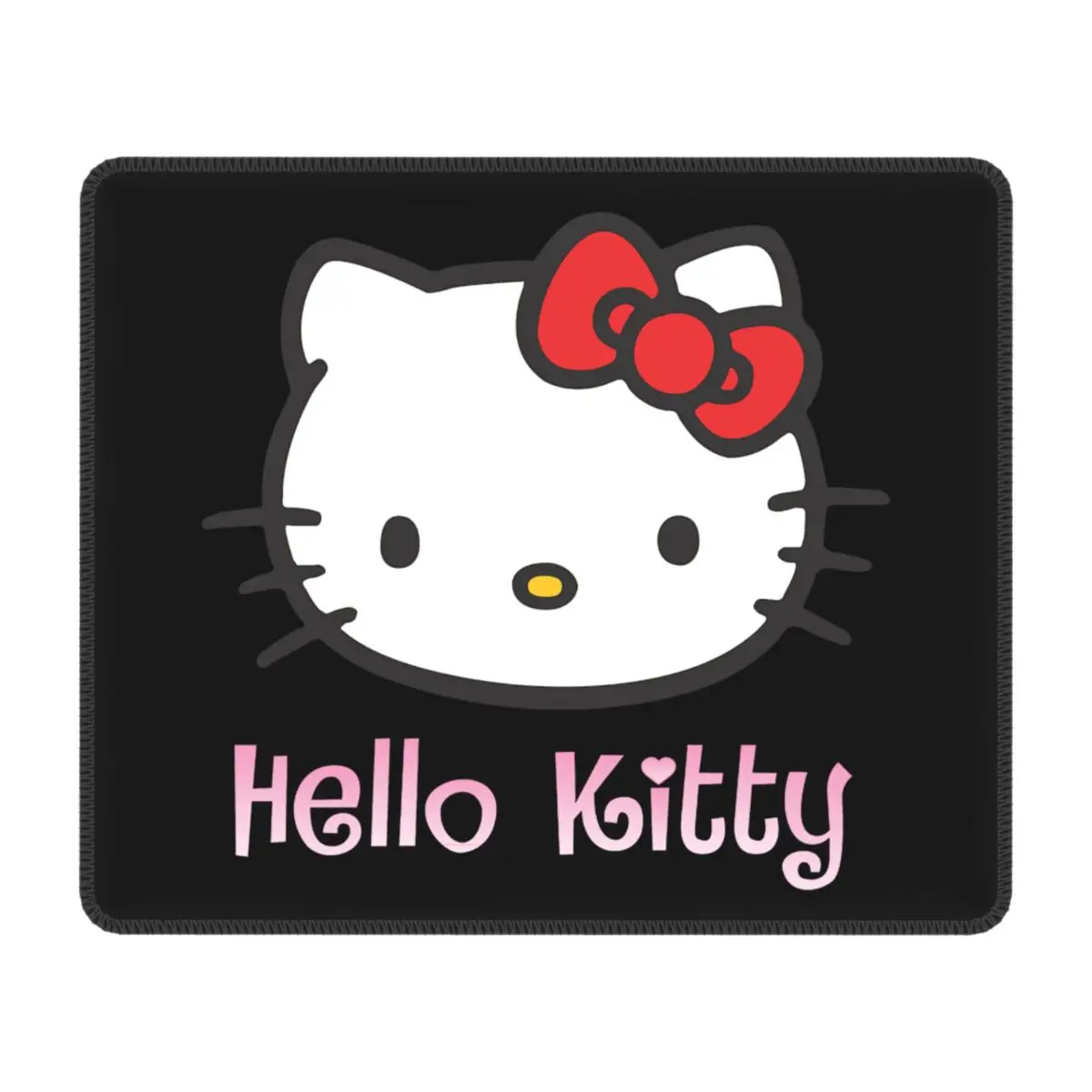 Custom Hello Kitty Mouse Pad with Locking Edge Comfortable Gaming Mousepad Anti-Slip Rubber Base Cat Cartoon Office Computer Mat