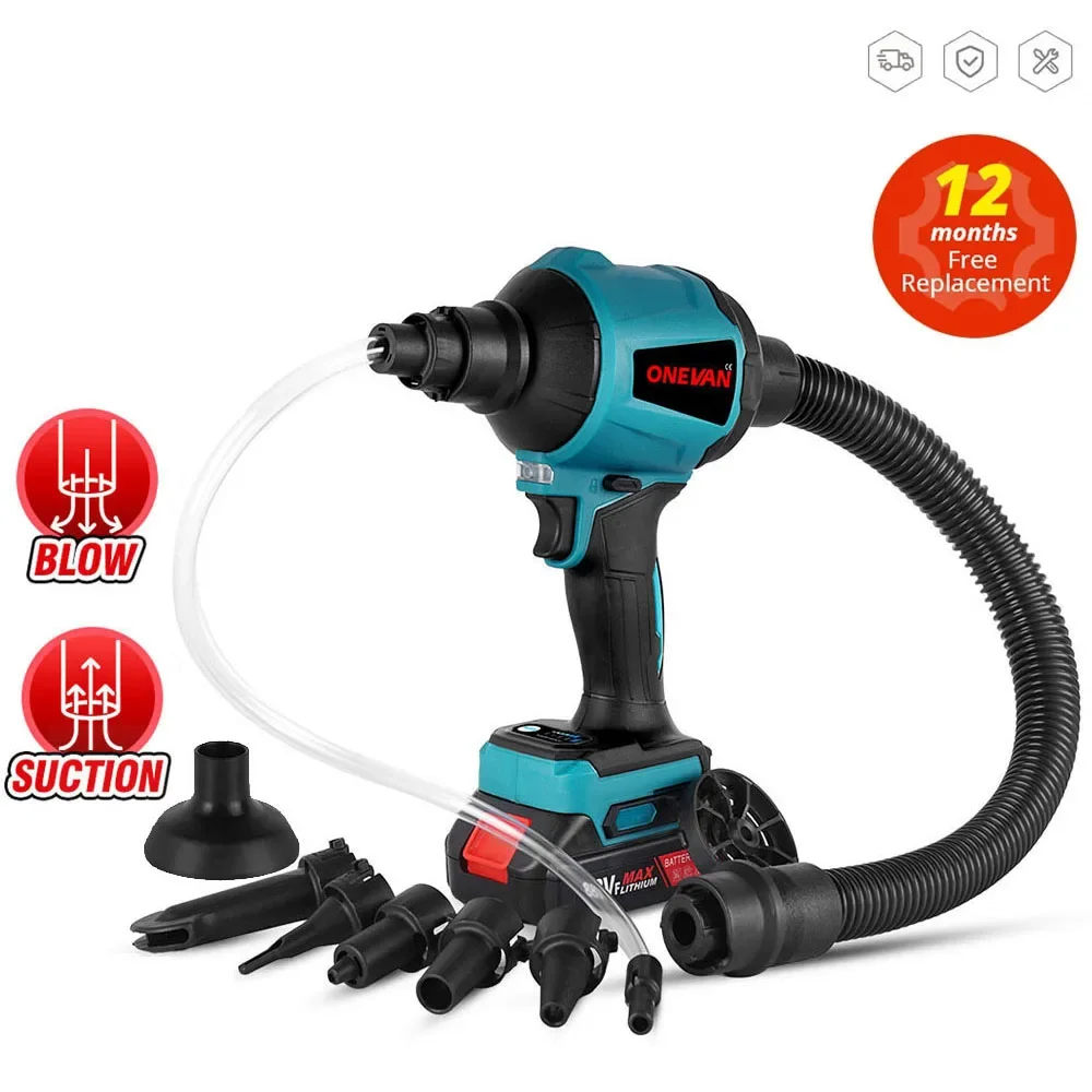 1000W 40000RPM 5 in 1 Multifunction Cordless Dust Blower Rechargeable Vacuum Clean Inflator with 5Nozzles for Makita 18V Battery