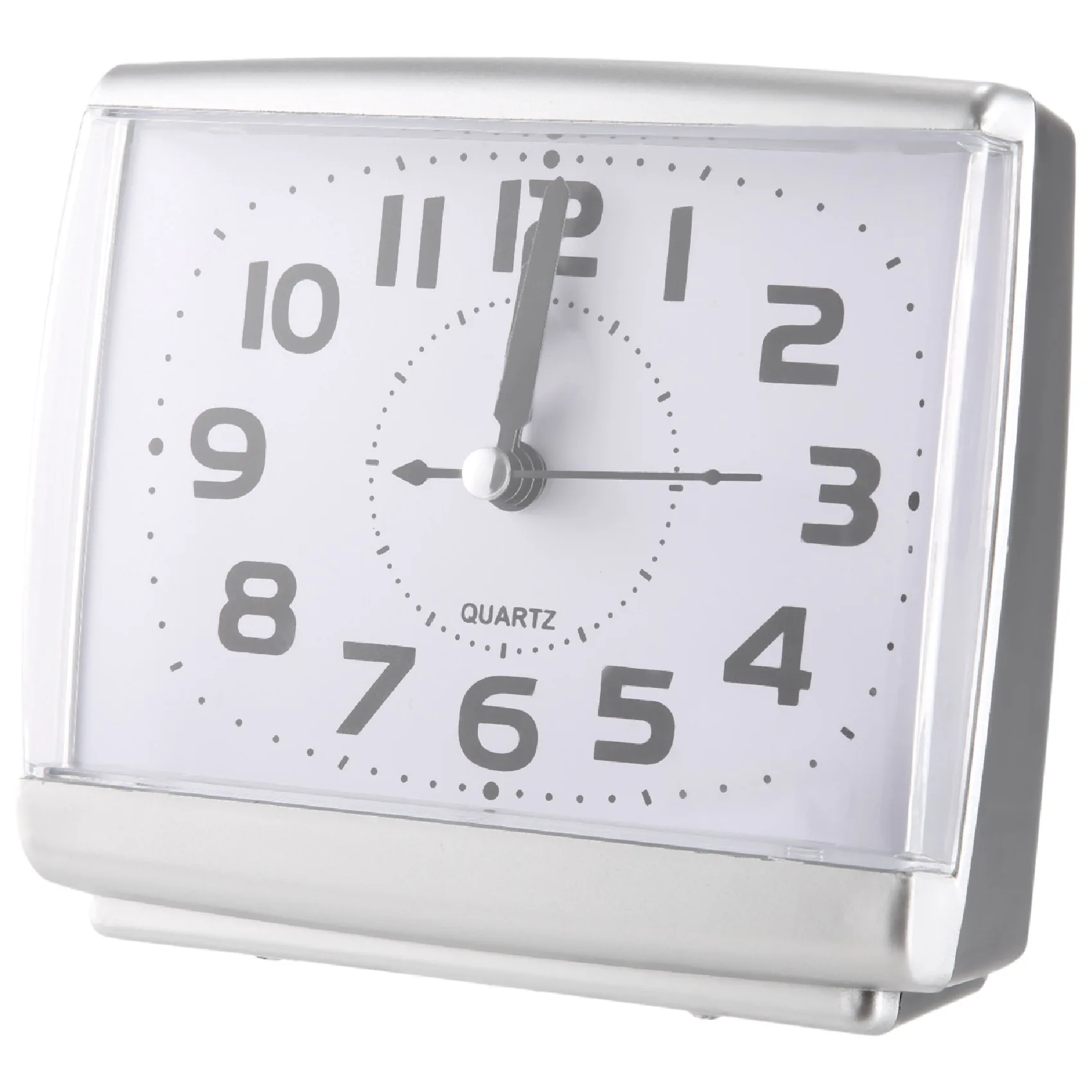 Bedroom Desktop Bed Wake Up Clocks Bedroom Beside Student Plastic Silent Sweeping Small Table Clock Alarm Clock-White