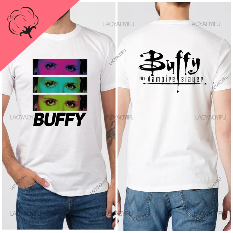 لوك بيري المرأة تي شيرت بافي قمصان رجالية قاتل مصاص الدماء الشارع الشهير 100% القطن مانغا Y2k ملابس رجالي قصيرة الأكمام المحملة