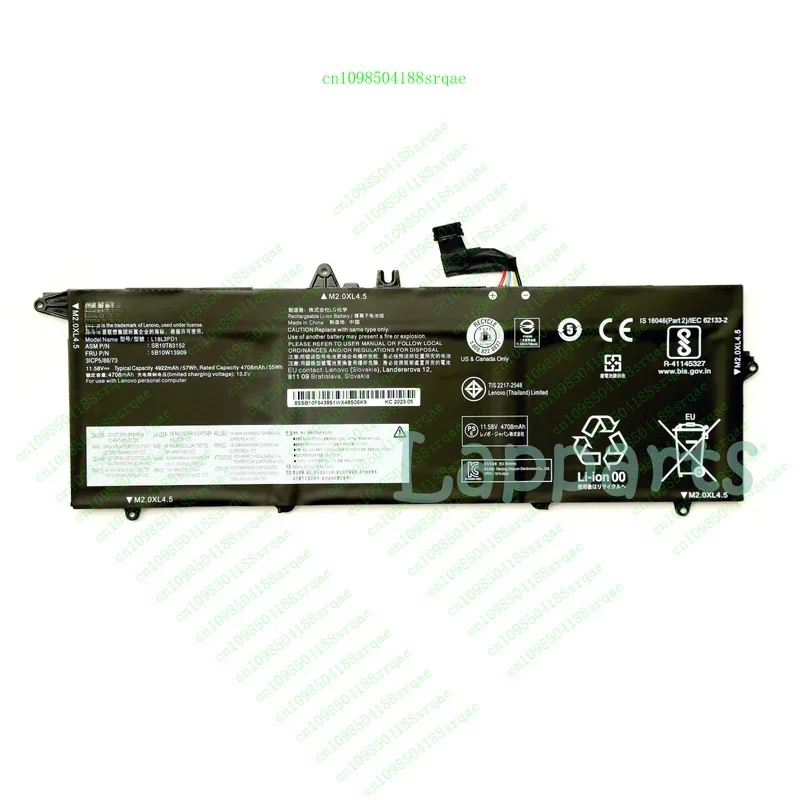

New L18L3PD1 L18M3PD1 L18M3PD2 Battery for Lenovo ThinkPad T490s T495s"% Test"