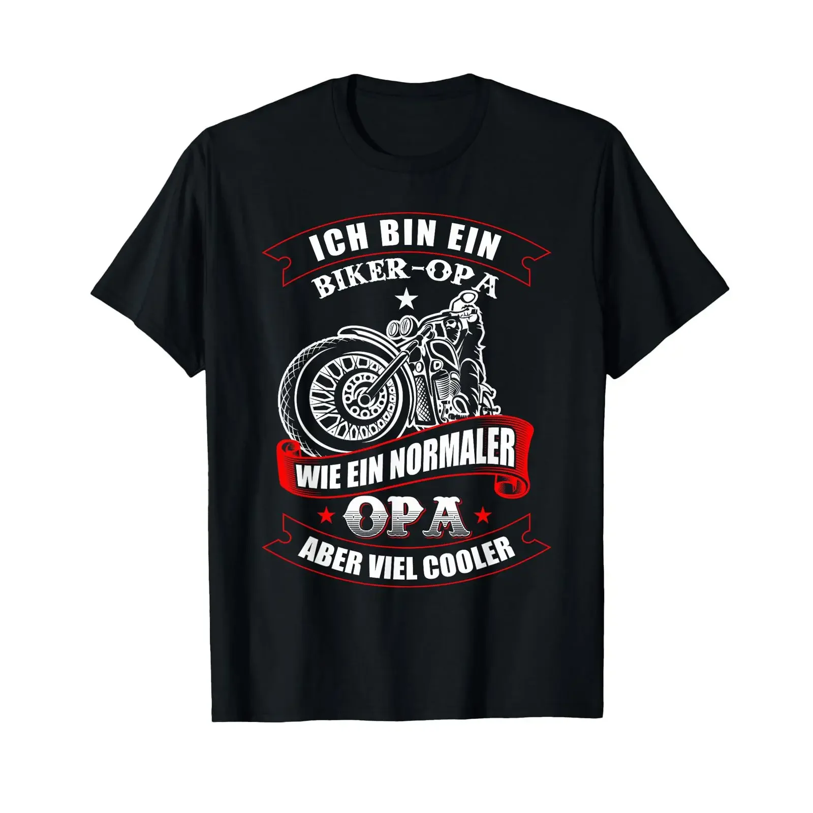 Sponsored Ad Biker Grandpa wie normaler Opa aber viel cooler Motorcycle T Shirt black vintage Washed Unisex Breathable