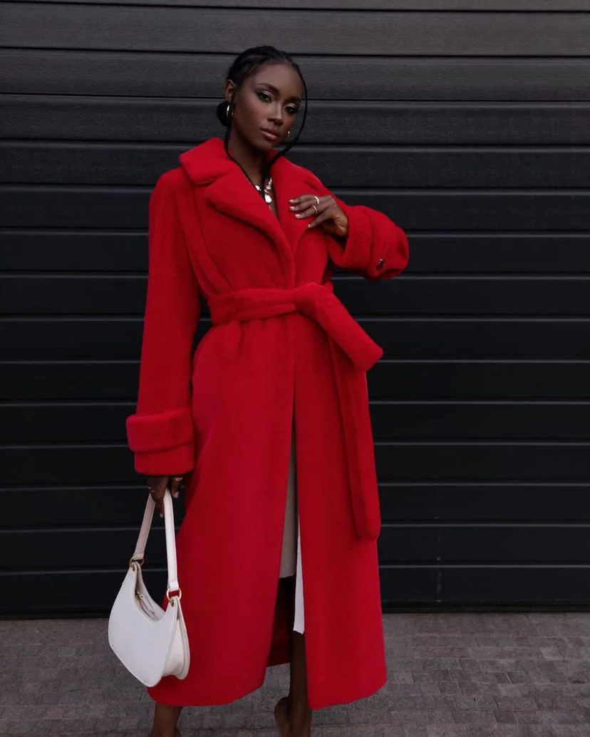 Abrigo largo de piel de zorro sintética para mujer, chaqueta mullida cálida de invierno, abrigo de piel de conejo de imitación, ropa de abrigo de felpa cálida, Vintage de lujo