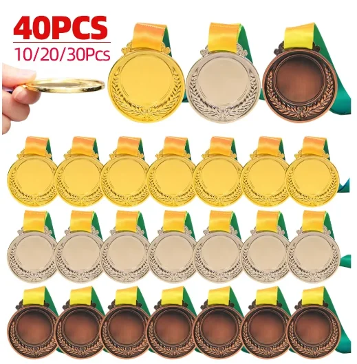 10/20/30/40PCS Gold Silver Bronze Award Medal Winner Reward Toys Sport Football Competition Prizes Award Medal For Souvenir Gift